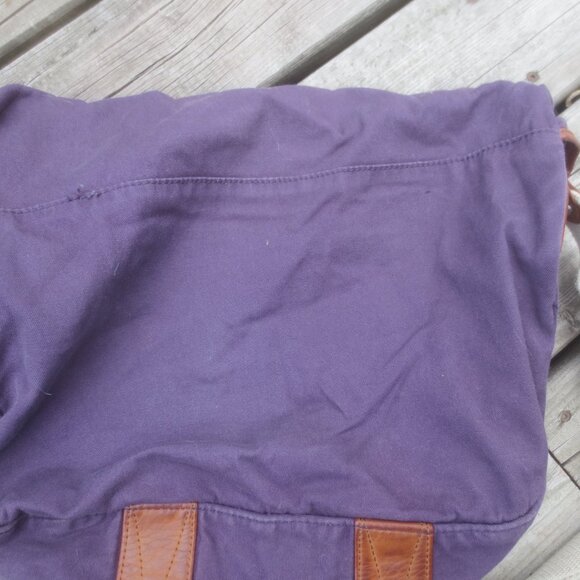 Vintage American Eagle 16" Cotton Canvas Purple Messenger Bag. - Picture 8 of 13